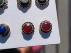 Vanoli 925 zilveren oorbellen oorknopjes met ruwe robijn, Sieraden, Tassen en Uiterlijk, Daiva1973@hotmail.com, Vanoli, Amsterdam