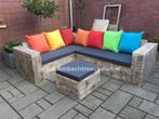 Steigerhout Hoekbank Tuinbank Loungeset + GRATIS HOCKER, Ophalen of Verzenden, Nieuw, Steigerhout, Bank
