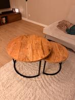 Mooie mango houten salontafels, Huis en Inrichting, Tafels | Salontafels, Ophalen, Rond, 50 tot 100 cm, Zo goed als nieuw