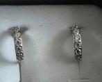 925 zilveren strass oorbellen / creolen NIEUW, Ophalen of Verzenden, Nieuw, Zilver