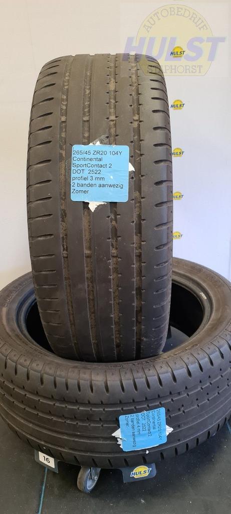 2 gebruikte Continental zomerbanden 265/45 R20 104Y, Auto-onderdelen, Banden en Velgen, Band(en), Zomerbanden, 20 inch, 265 mm