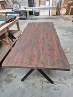 Houten Tafelblad met Metalen Onderstel - Retourkansje, Metaal, Zo goed als nieuw, Vijf personen of meer, 150 tot 200 cm