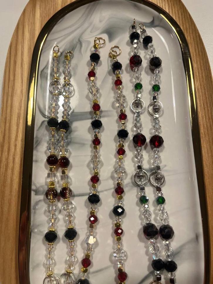 Kerst-, Nieuwjaars kralenhangers ter decoratie., Antiek en Kunst, Antiek | Glas en Kristal, Ophalen of Verzenden