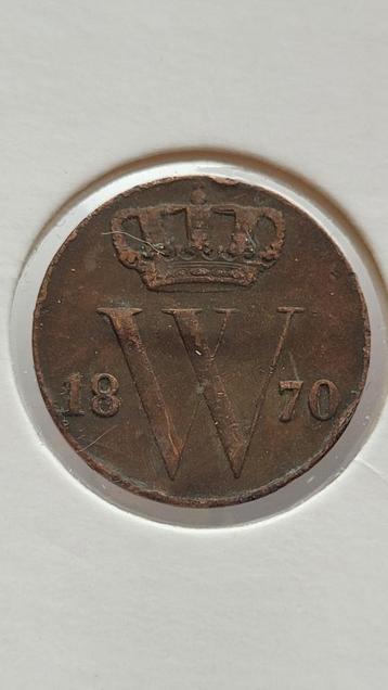 1/2 cent 1870 / halve cent 1870 - mooie munt beschikbaar voor biedingen