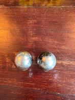 Vintage jaren 60 oorclips zilveren ballen, Ophalen of Verzenden, Gebruikt, Zilver