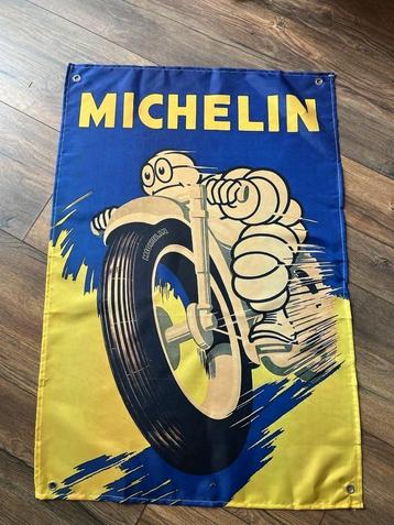 MICHELIN RETRO BANNER 60X90 MET BEVESTIGGINGS OGEN  beschikbaar voor biedingen