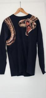 Longsleeve Shirt met Slangenprint, Ophalen of Verzenden, Gedragen, Maat 52/54 (L), Zwart