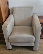 Luxe lederen fauteuil Taupe Beige., Ophalen, Zo goed als nieuw, 50 tot 75 cm