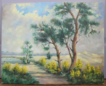 Schilderij van bos landschap beschikbaar voor biedingen