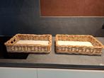 2 rieten manden / dienbladen, Ophalen of Verzenden, Zo goed als nieuw, Rechthoekig, Hout