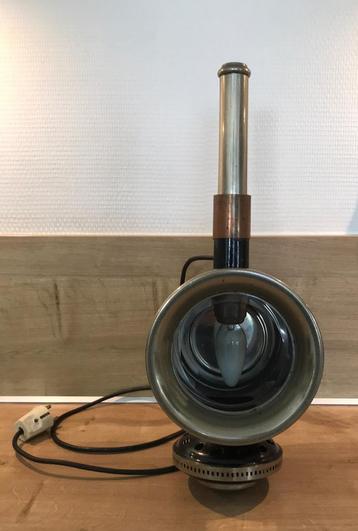 Vintage (koets) elektrische lamp koper-messing-brons-zwart beschikbaar voor biedingen