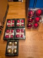 Rode en gouden glazen kerstballen. 7 dozen. 26 stuks., Ophalen of Verzenden, Zo goed als nieuw