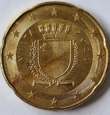 Stamp defect error 2021 F Malta 20 eurocent AU.  zie omschr. beschikbaar voor biedingen