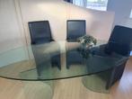 Glazen eetkamertafel, Huis en Inrichting, Tafels | Eettafels, Ophalen, Gebruikt, 100 tot 150 cm, 200 cm of meer
