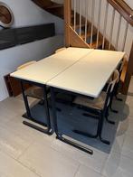 Nu te koop! Schooltafels met onderkastje en stoeltjes, Kinderen en Baby's, Kinderkamer | Tafels en Stoelen, Ophalen, Gebruikt