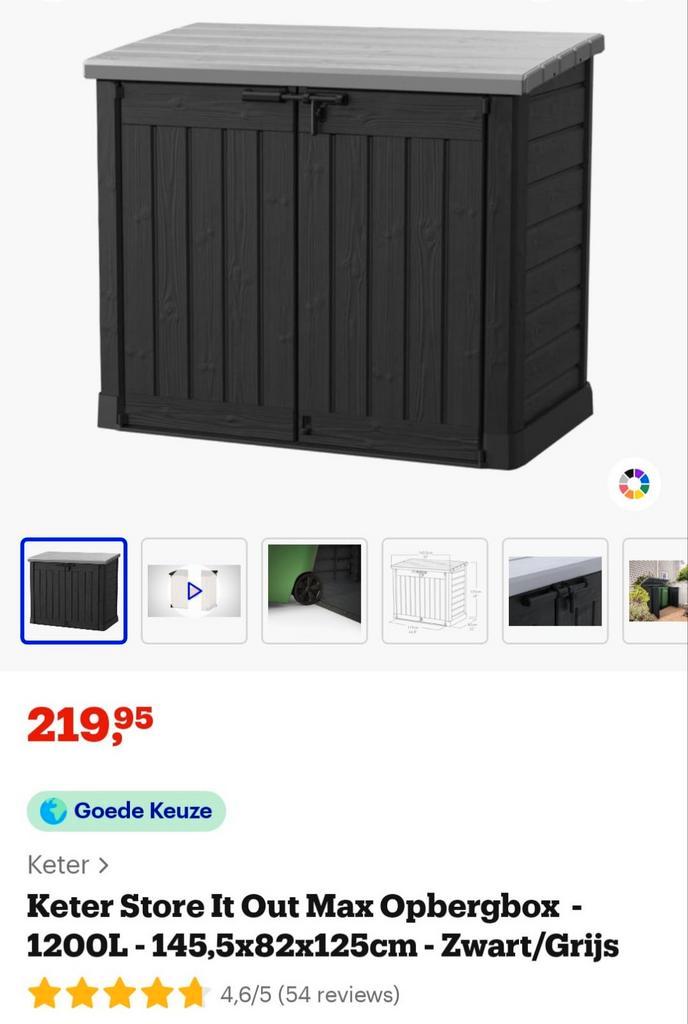 Keter Container Opbergbox - 1200L, Tuin en Terras, Bergingen en Tuinkasten, Gebruikt, Containerberging, Kunststof, Ophalen
