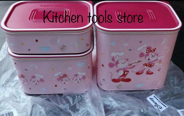 Tupperware click plus Mickey Mouse Blokbussen set voorraad, Huis en Inrichting, Keuken | Tupperware, Nieuw, Bus of Trommel, Ophalen of Verzenden
