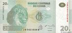 Congo Bankbiljet 20 Francs 2003 Leeuw, Pick 94A UNC, Ophalen of Verzenden, Overige landen, Los biljet