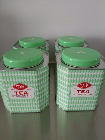 Tala Tea Storage Tins - Set van 4 Retro Theeblikken beschikbaar voor biedingen