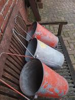 Oude blusemmers, brandweeritem. Zinken emmers, Antiek en Kunst, Ophalen of Verzenden