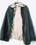 antieke FRANSE KINDER MANTEL/groen velours+goudbies / paspop, Ophalen of Verzenden, Kinderen