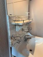 Antieke keramische wastafel met marmeren achterwand, Ophalen, Gebruikt, 50 tot 100 cm, Minder dan 100 cm