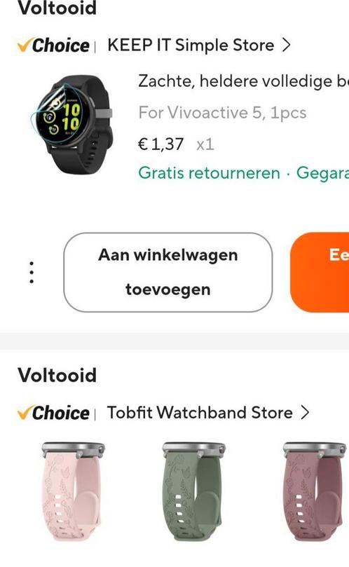 Bandjes en screen protector Garmin vivoactive 5, Sieraden, Tassen en Uiterlijk, Smartwatches, Nieuw, Android, Roze, Ophalen
