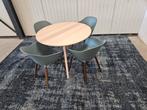 Ikea lisabo ronde blanke tafel met 4 gronsta kuipstoelen, Huis en Inrichting, Tafels | Eettafels, Ophalen, Zo goed als nieuw, Rond