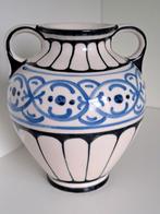 Scandinavische Art Nouveau Vaas - Handbeschilderd, Gebruikt, Blauw, Aardewerk of Porselein, Ophalen of Verzenden