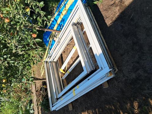 Aluminium kozijnen voor kas, Doe-het-zelf en Verbouw, Kozijnen en Schuifpuien, Zo goed als nieuw, Raamkozijn, Hout, 75 tot 150 cm