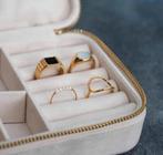 18k gold plated ovale cirkel ring, Ophalen of Verzenden, 17 tot 18, Goud, Dame