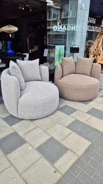 Fauteuil Louis – Bouclé Grijs of Bruin Extra Voordelig ! beschikbaar voor biedingen