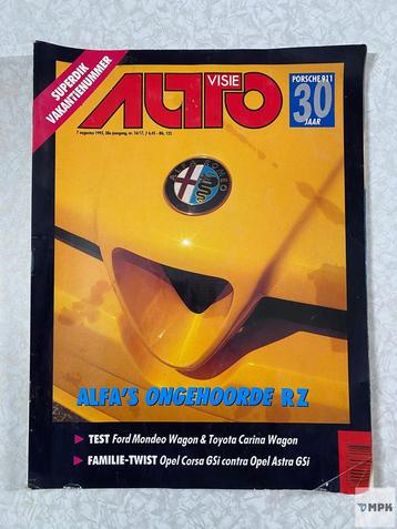 Autovisie Magazine Augustus 1993 Alfa Romeo RZ Porsche 911 beschikbaar voor biedingen