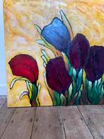 Tulipes, olieverf schilderij, Antiek en Kunst, Ophalen of Verzenden