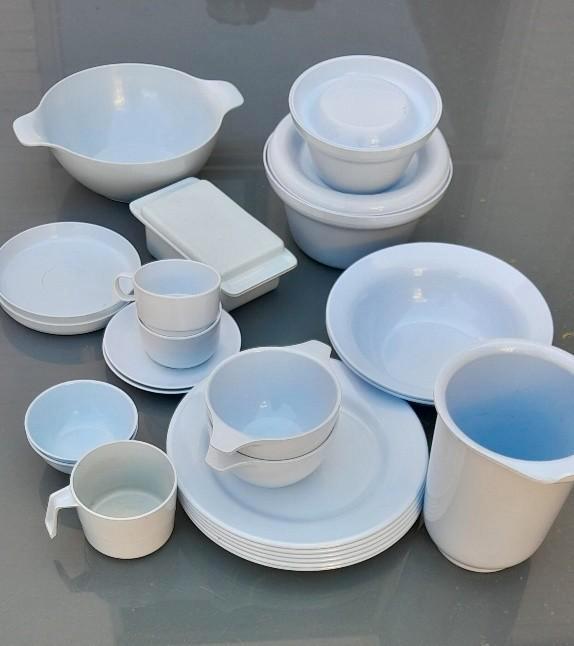 Mepal kampeerservies, blauw uit de jaren ''60, Caravans en Kamperen, Kampeeraccessoires, Gebruikt, Ophalen of Verzenden