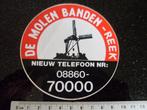 sticker de molen banden reek nieuw telefoon nummer logo, Verzenden, Zo goed als nieuw, Bedrijf of Vereniging