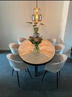 Handgemaakte eiken visgraat tafels!! NIEUW!!, Huis en Inrichting, Ophalen, Nieuw, Vijf personen of meer, Eikenhout