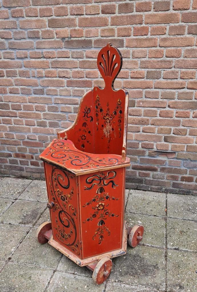 Antieke Hindeloopen Kinderstoel, Antiek en Kunst, Antiek | Speelgoed, Ophalen