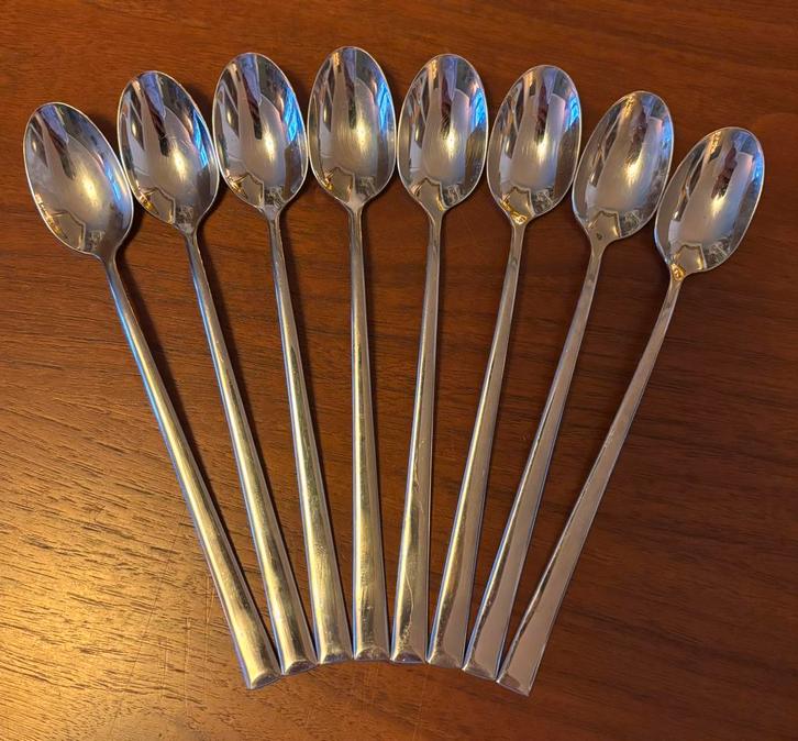 8x VIVO Lange dessertlepels / latte macchiato lepels RVS AH, Huis en Inrichting, Keuken | Bestek, Los bestek, Rvs of Chroom, Vaatwasserbestendig