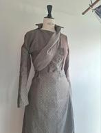 vintage blousejurk upcycled m/ Dries van Noten linnen s - M, Kleding | Dames, Maat 38/40 (M), Bruin, Ophalen of Verzenden, Zo goed als nieuw