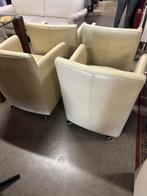 4 kuipstoelen leer, Ophalen, X, Minder dan 75 cm, Leer