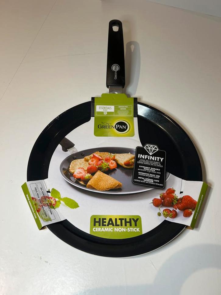 Greenpan Pannenkoekenpan 28cm - Nieuw!, Huis en Inrichting, Keuken | Potten en Pannen, Nieuw, Koekenpan of Braadpan, Aluminium