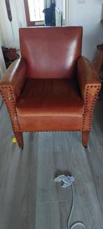 Antieke Clubfauteuil / Damesstoel, Huis en Inrichting, Gebruikt, Eenpersoons, Leer, Minder dan 150 cm