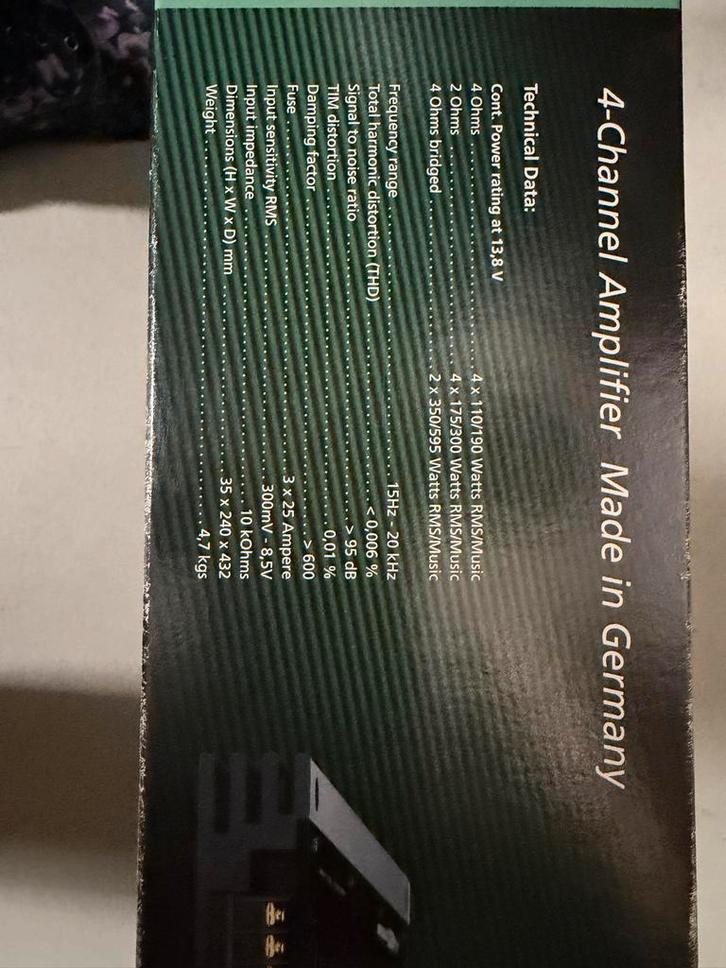 Helix P400 4-Kanaals Versterker 24V, Auto diversen, Autoradio's, Nieuw, Ophalen of Verzenden