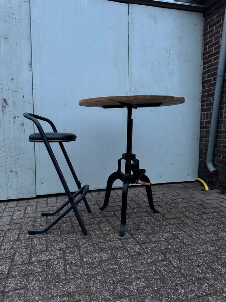 Industriële Zit/Hangtafel, Huis en Inrichting, Tafels | Statafels, In hoogte verstelbaar, Ophalen