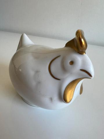 Vintage Hollöhâza Hongarije Porseleinen Kip Goud 60’s beschikbaar voor biedingen