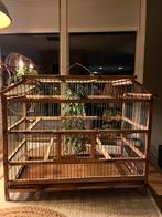 Prachtige brocante houten vogelkooi, gebruiksklaar!, Dieren en Toebehoren, Vogels | Hokken en Kooien, Ophalen of Verzenden, Zo goed als nieuw