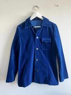 Vintage blouse/jas, Blauw velours maat M, Kleding | Dames, Maat 38/40 (M), Jasje, Gedragen, Verzenden