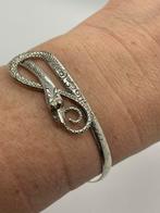 C469 Prachtige zilveren armband slang sierlijk, Ophalen of Verzenden, Zilver, Armband