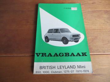 Vraagbaak BL Mini 850, Mini 1000, Mini Cluman, 1275GT '70-78 beschikbaar voor biedingen